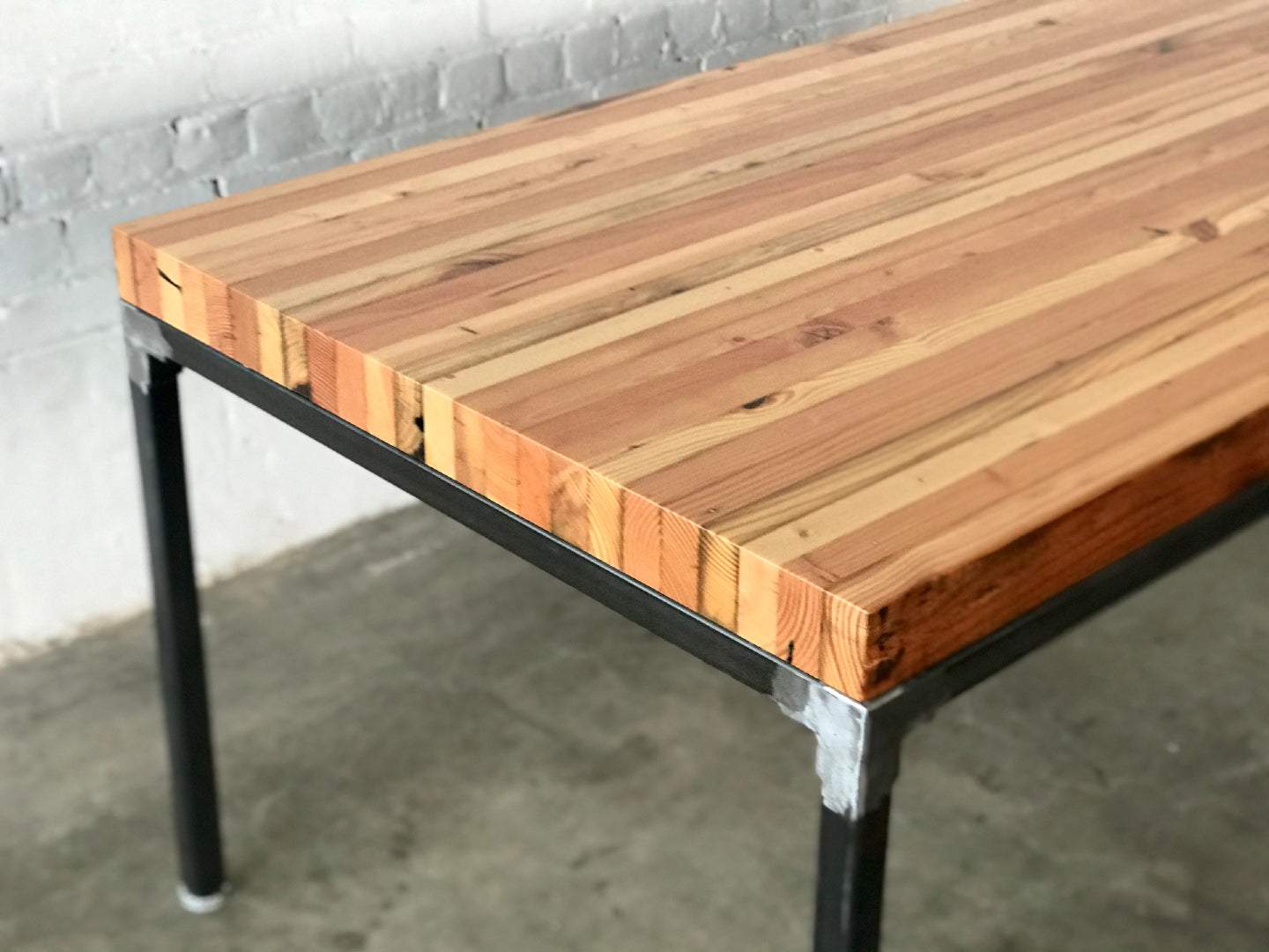 Grand Boulevard Dining Table by Workshop Detroit - Solid wood top and steel base - Made from sustainably sourced lumber and steel - nattural clear coat finish