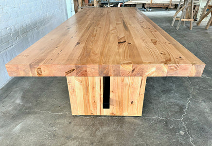 Commonwealth Reclaimed Wood Dining Table - Cherry Stain Finish