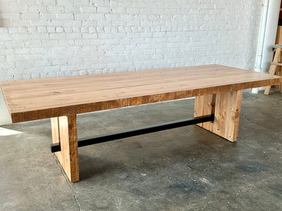 Commonwealth Reclaimed Wood Dining Table - Cherry Stain Finish