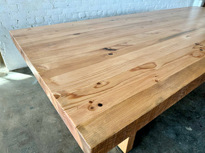 Commonwealth Reclaimed Wood Dining Table - Cherry Stain Finish