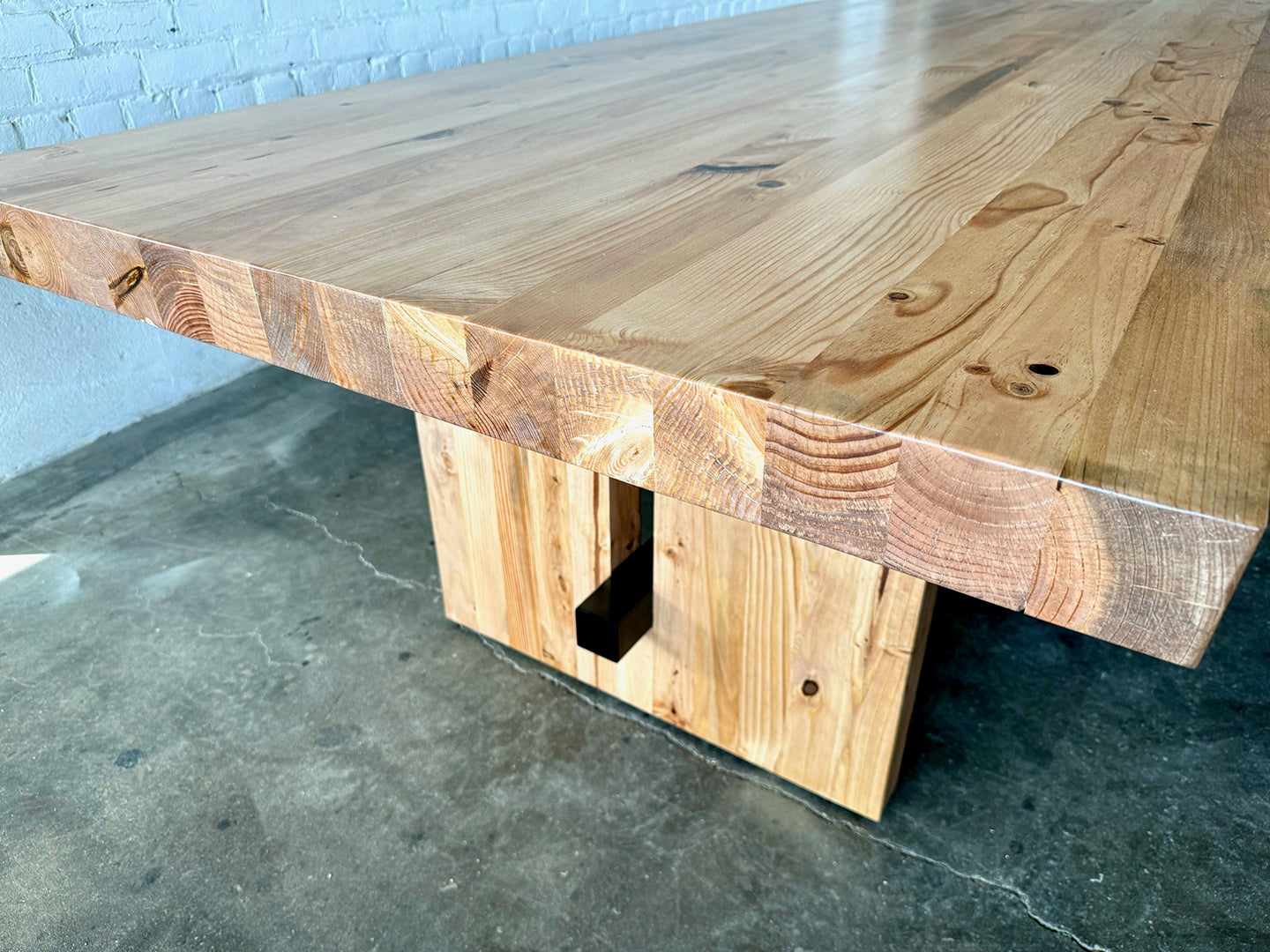 Commonwealth Reclaimed Wood Dining Table - Cherry Stain Finish