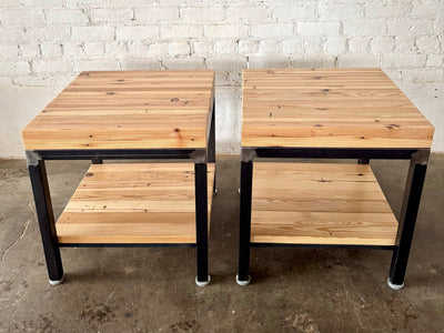 Grand Boulevard Reclaimed Wood - Square End Table - Set of Two - Natural Finish