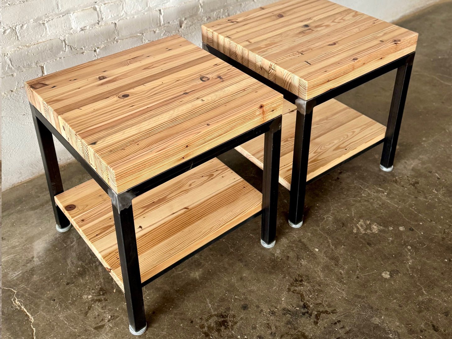 Grand Boulevard Reclaimed Wood - Square End Table - Set of Two - Natural Finish