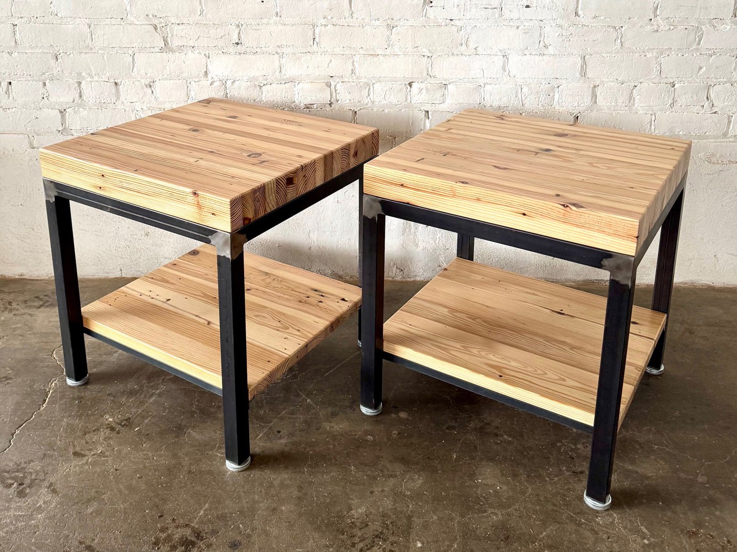 Grand Boulevard Reclaimed Wood - Square End Table - Set of Two - Natural Finish