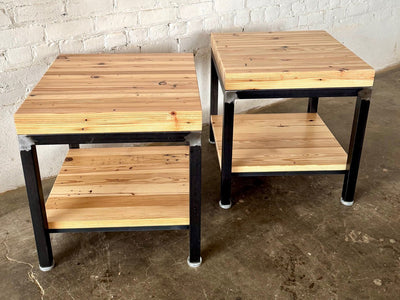 Grand Boulevard Reclaimed Wood - Square End Table - Set of Two - Natural Finish