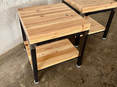 Grand Boulevard Reclaimed Wood - Square End Table - Set of Two - Natural Finish