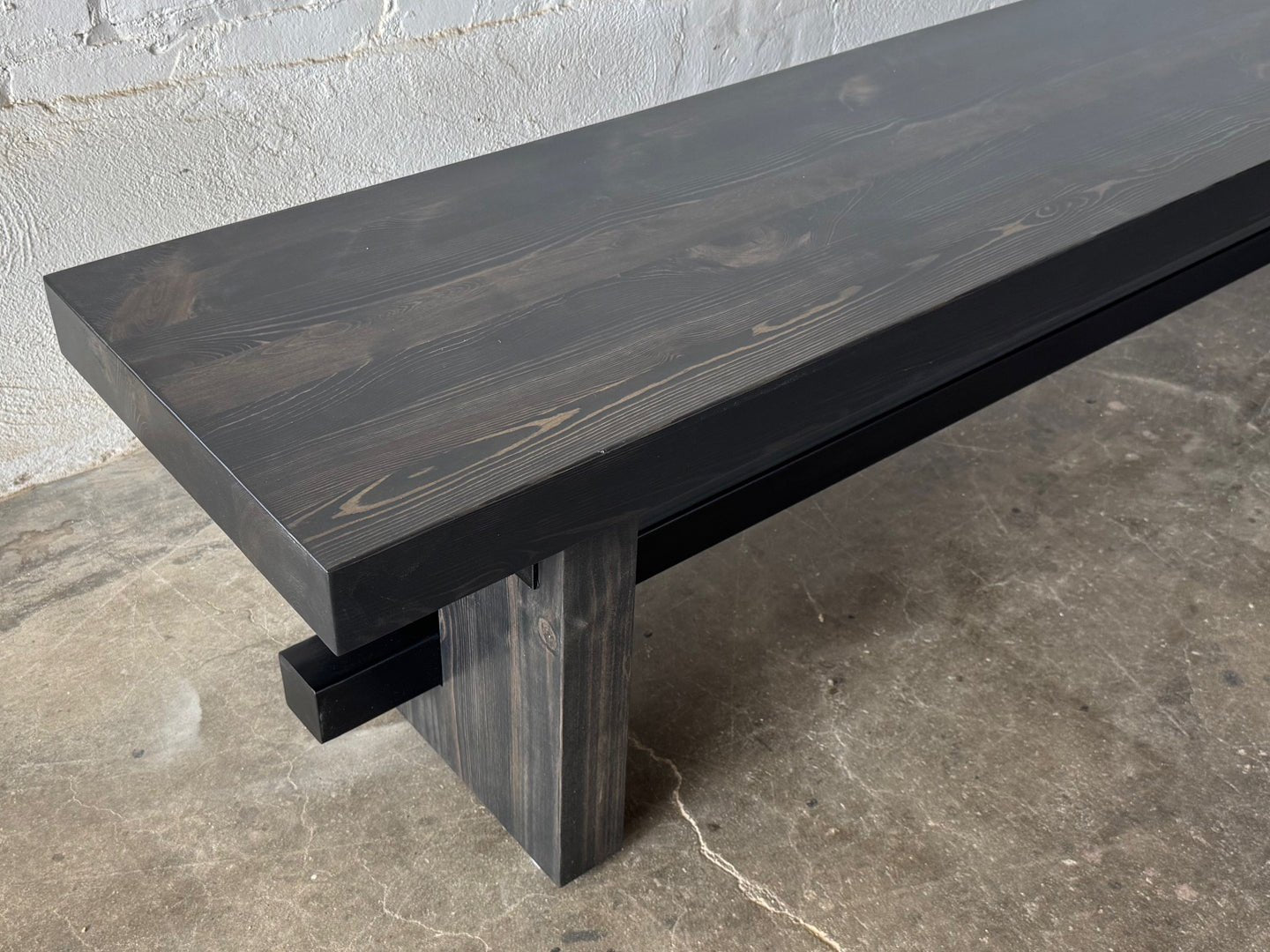 Commonwealth Reclaimed Wood Bench - Ebony Finish