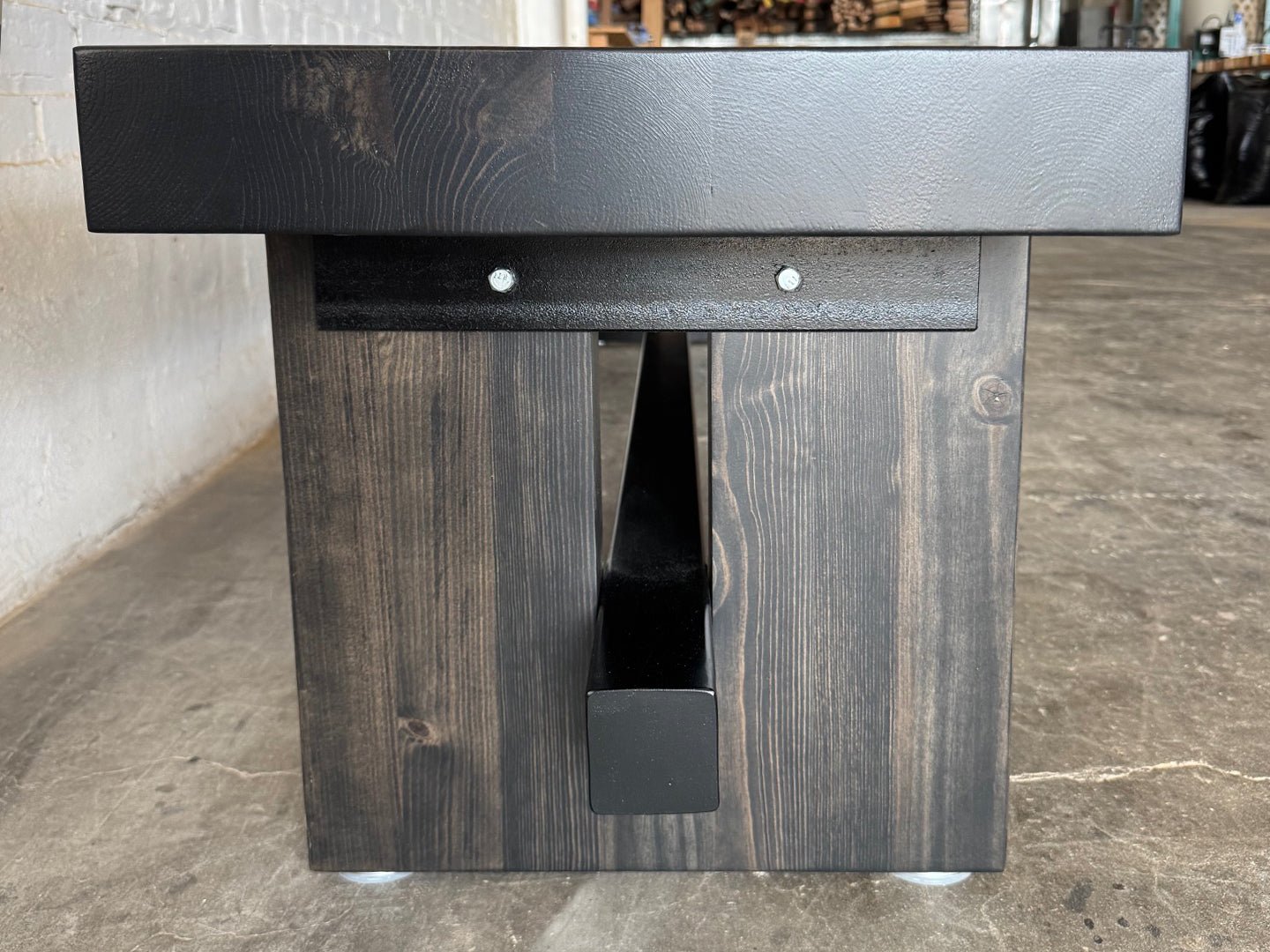 Commonwealth Reclaimed Wood Bench - Ebony Finish