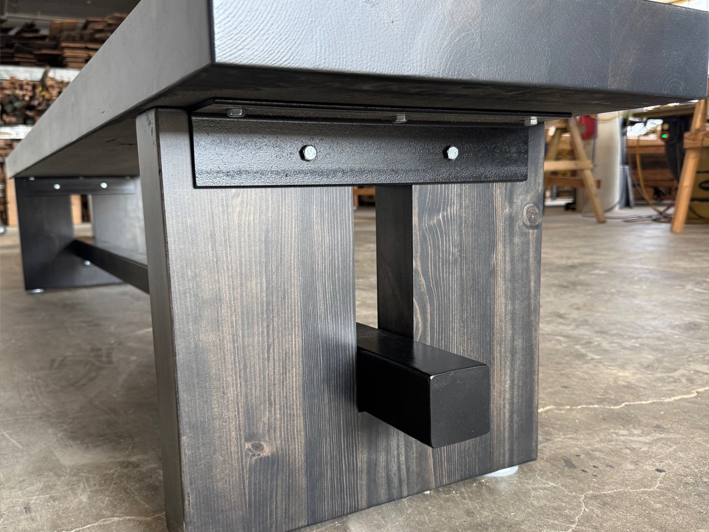 Commonwealth Reclaimed Wood Bench - Ebony Finish