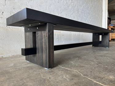 Commonwealth Reclaimed Wood Bench - Ebony Finish