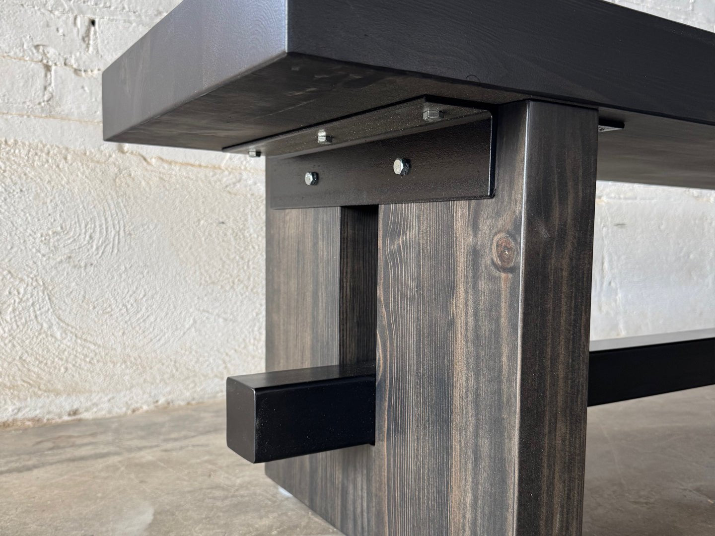 Commonwealth Reclaimed Wood Bench - Ebony Finish