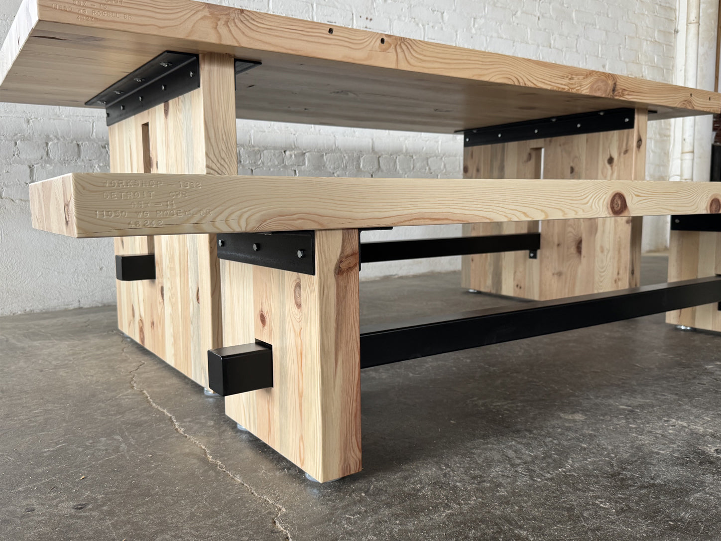 Commonwealth Reclaimed Wood Dining Table and Bench Set- Natural Finish