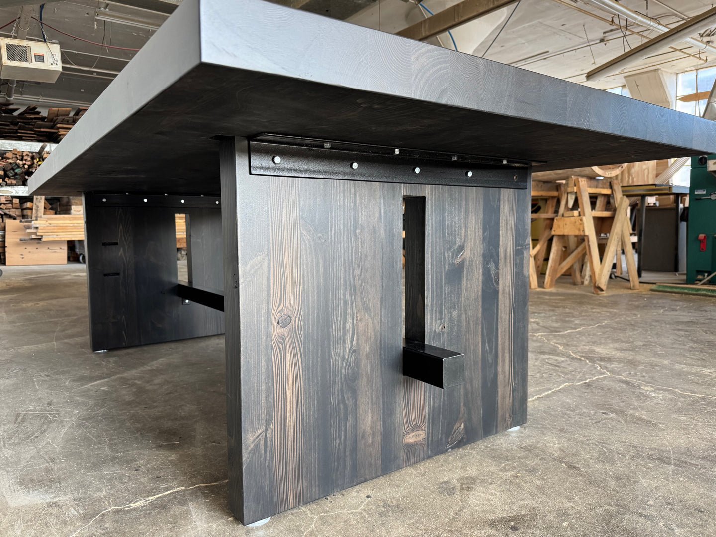 Commonwealth Reclaimed Wood Dining Table - Ebony Stain Finish