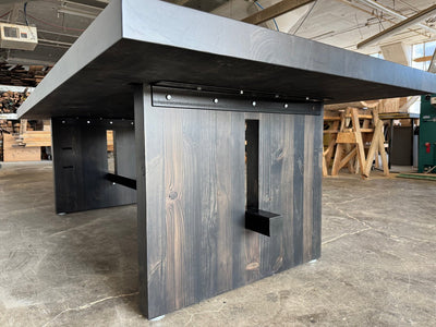 Commonwealth Reclaimed Wood Dining Table - Ebony Stain Finish