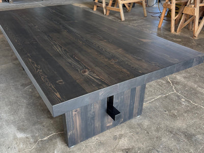 Commonwealth Reclaimed Wood Dining Table - Ebony Stain Finish