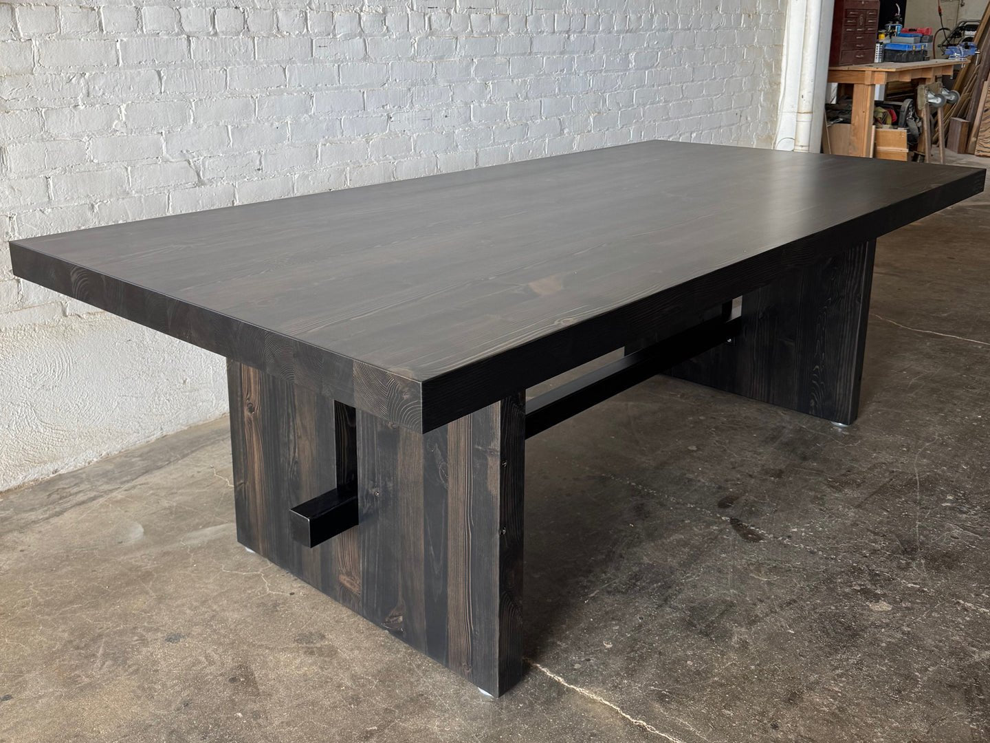 Commonwealth Reclaimed Wood Dining Table - Ebony Stain Finish
