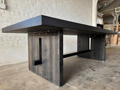 Commonwealth Reclaimed Wood Dining Table - Ebony Stain Finish