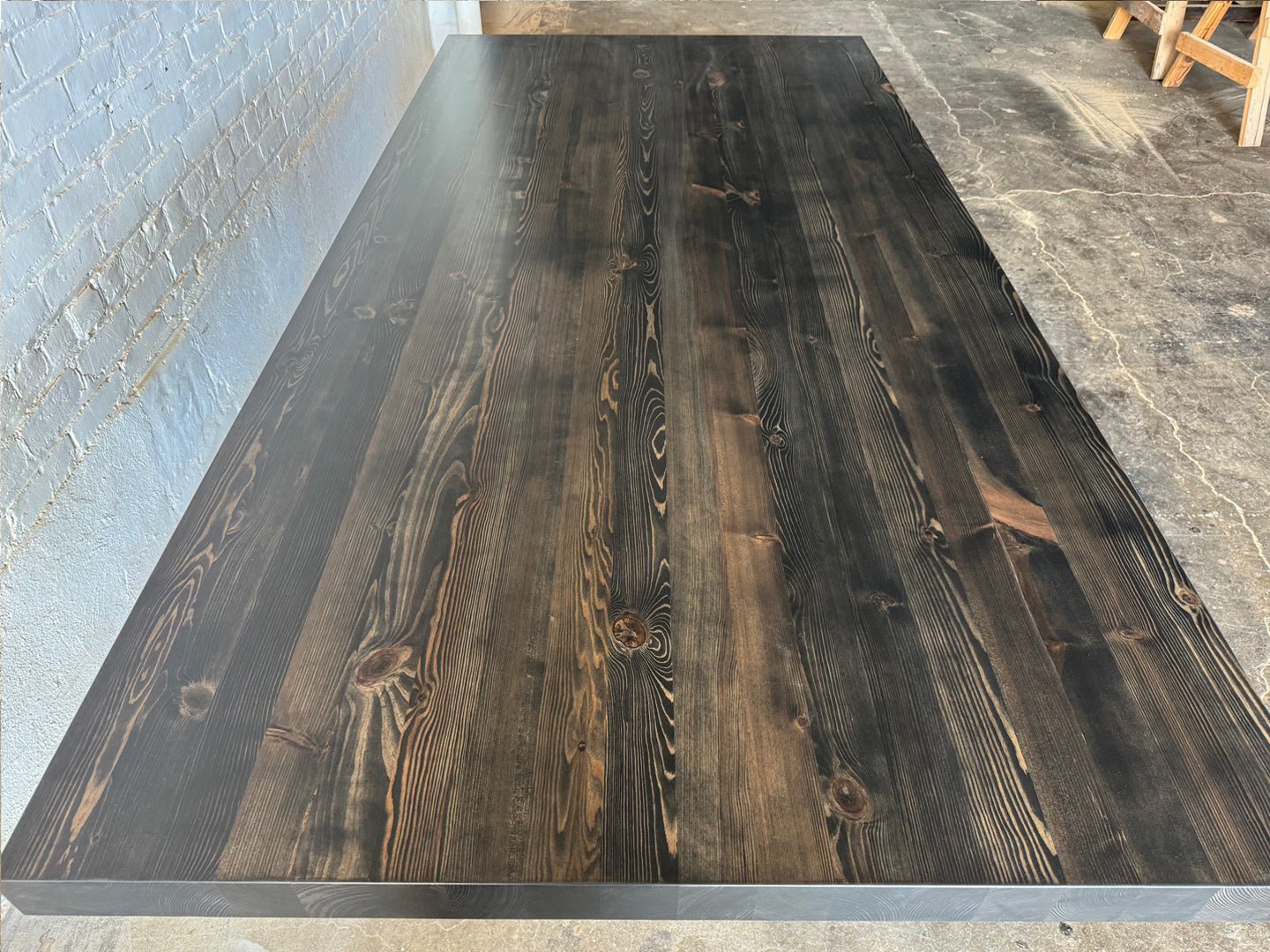 Commonwealth Reclaimed Wood Dining Table - Ebony Stain Finish