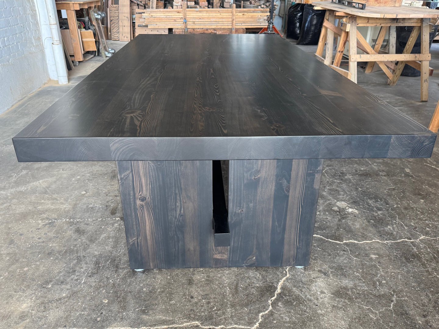 Commonwealth Reclaimed Wood Dining Table - Ebony Stain Finish