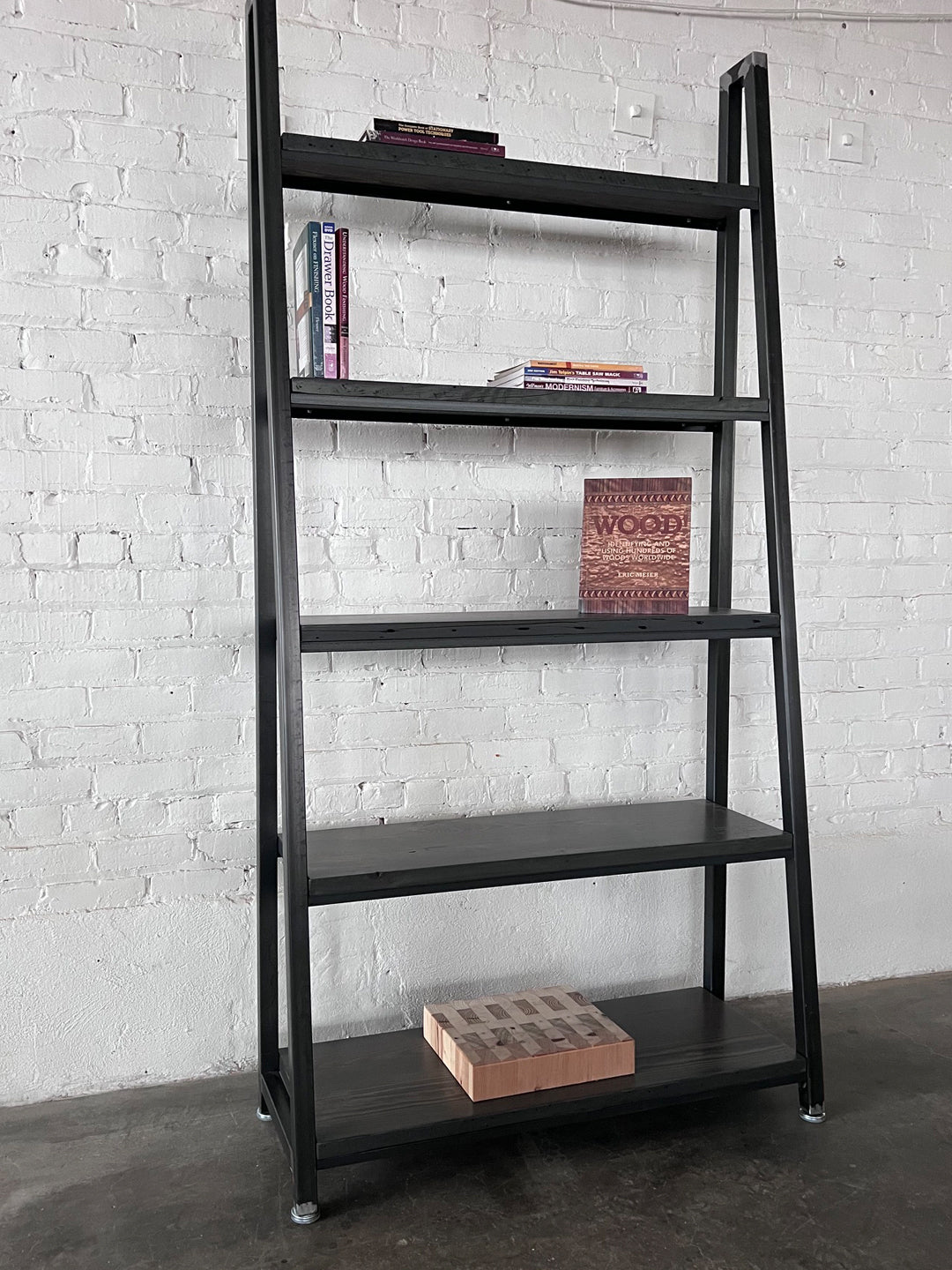Dexter Reclaimed Wood Ladder Bookcase XL
