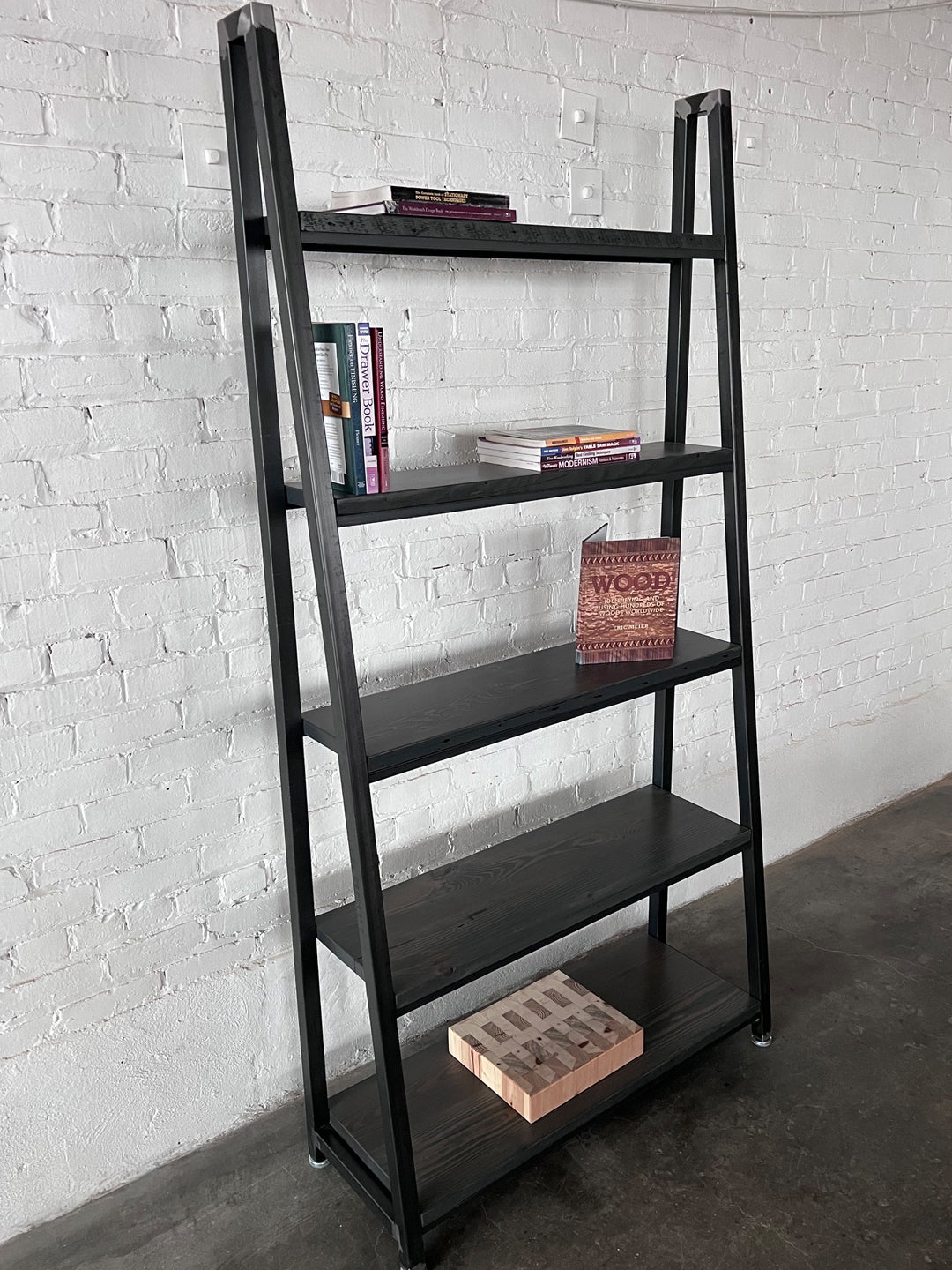 Dexter Reclaimed Wood Ladder Bookcase XL