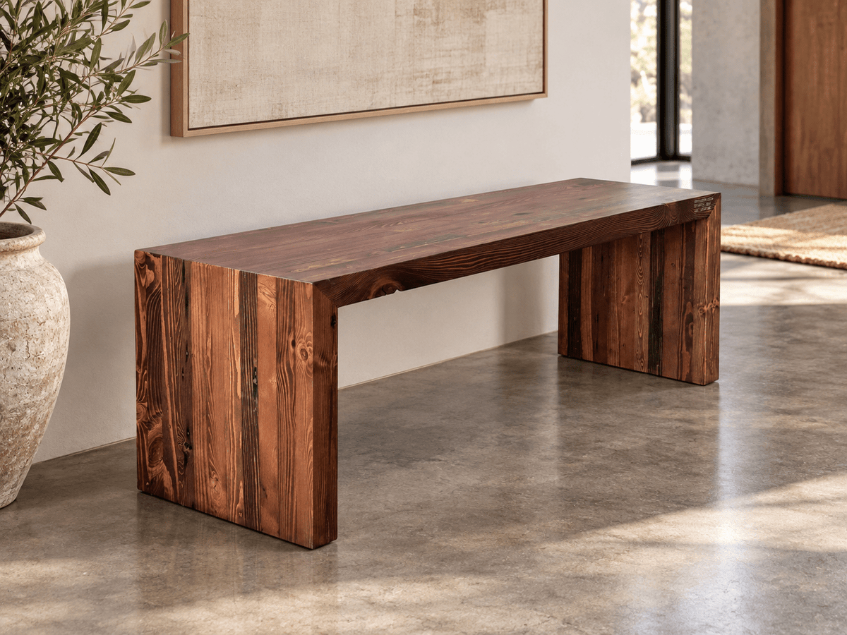 Eliot Reclaimed Wood Bench | Modern Industrial Bench | Workshop Detroit