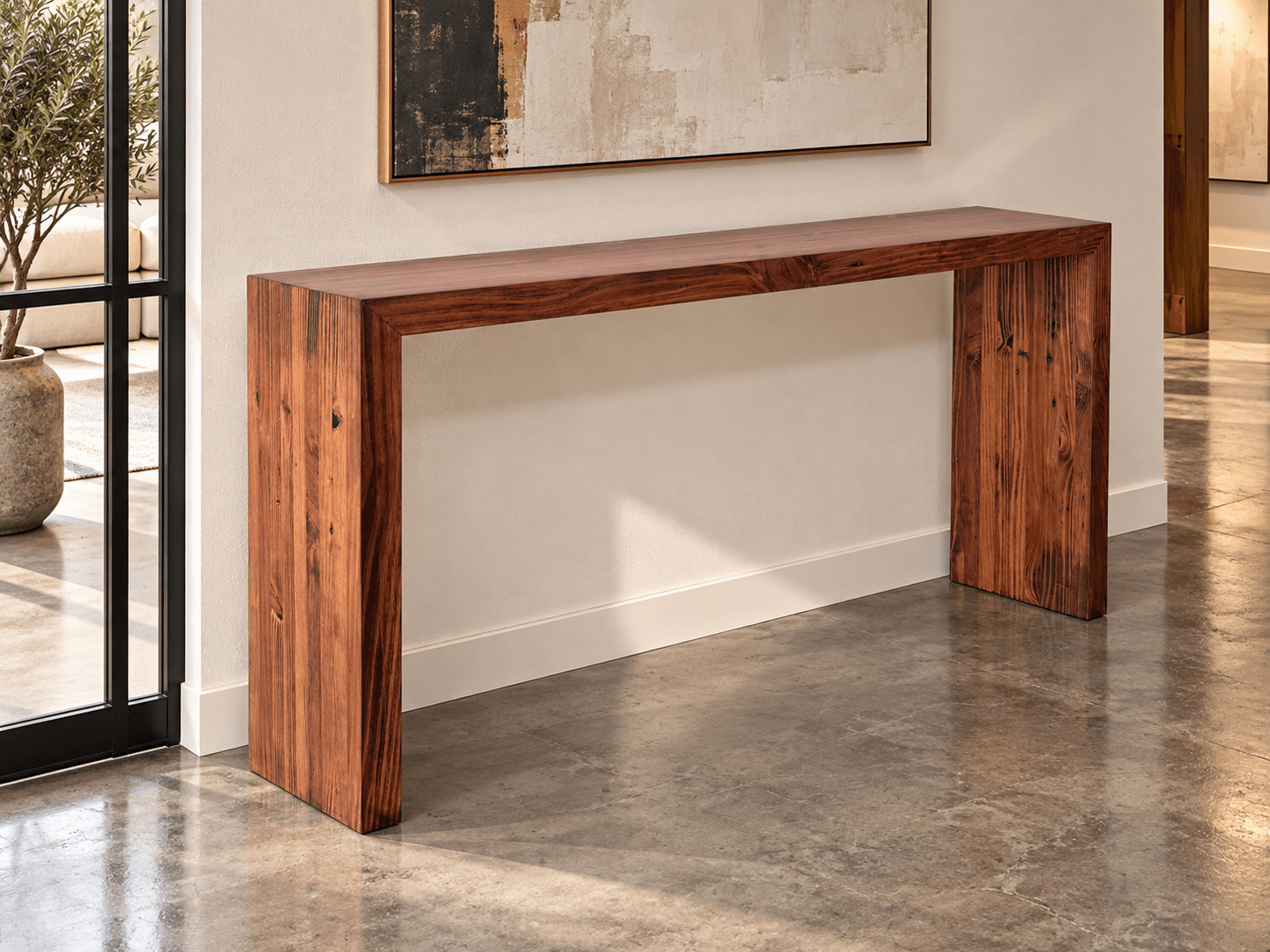 Eliot Reclaimed Wood Console Table | Modern Industrial Console Table | Workshop Detroit - WORKSHOP