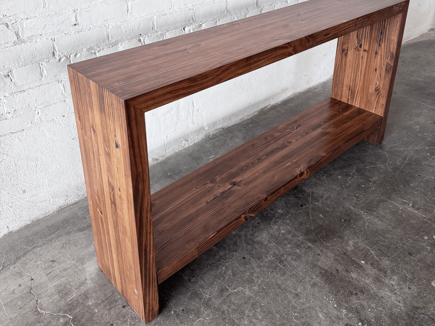Eliot Reclaimed Wood Console Table with Shelf | Modern Industrial Console Table | Workshop Detroit - WORKSHOP