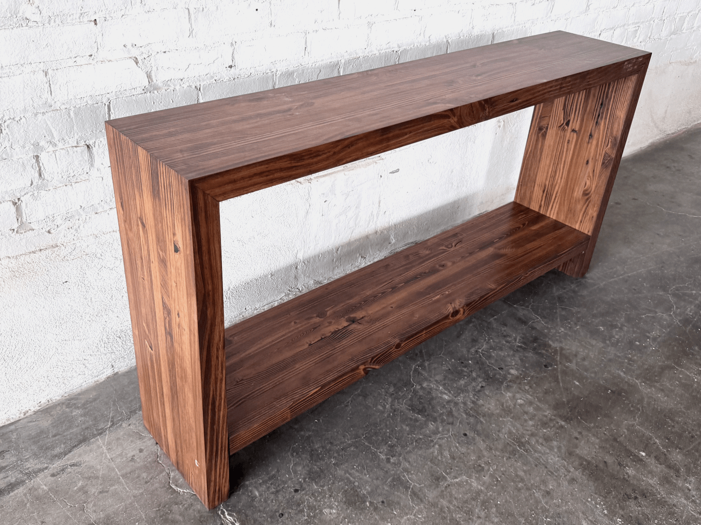 Eliot Reclaimed Wood Console Table with Shelf | Modern Industrial Console Table | Workshop Detroit - WORKSHOP