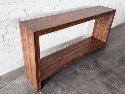 Eliot Reclaimed Wood Console Table with Shelf | Modern Industrial Console Table | Workshop Detroit - WORKSHOP