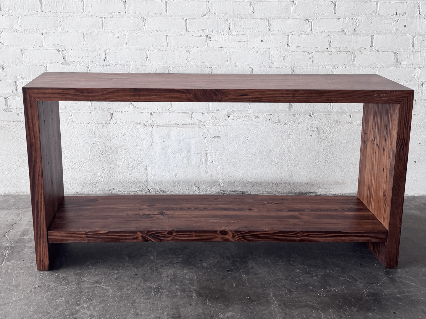 Eliot Reclaimed Wood Console Table with Shelf | Modern Industrial Console Table | Workshop Detroit - WORKSHOP