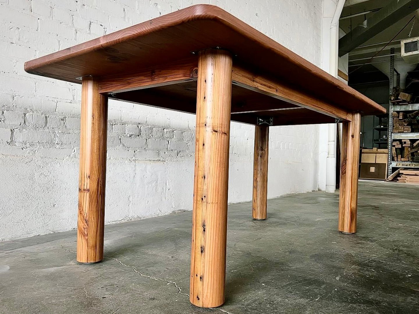 Ellis Reclaimed Wood Dining Table - Cherry Stain Finish