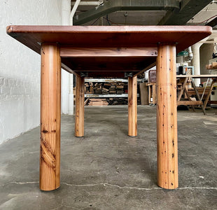 Ellis Reclaimed Wood Dining Table - Cherry Stain Finish