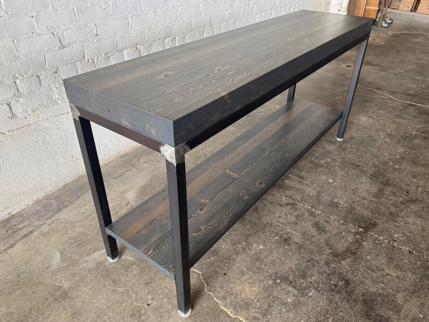 Grand Boulevard Reclaimed Wood Console XL w/ Shelf - Briarsmoke Finish