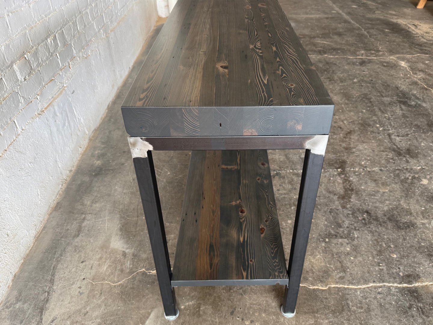Grand Boulevard Reclaimed Wood Console XL w/ Shelf - Briarsmoke Finish