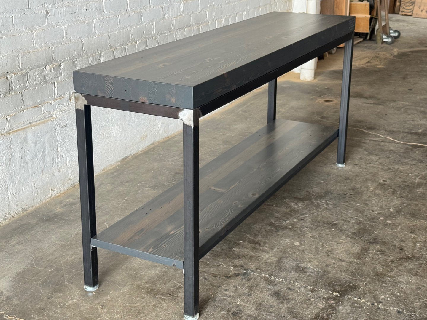 Grand Boulevard Reclaimed Wood Console XL w/ Shelf - Briarsmoke Finish