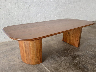 Olympia Reclaimed Oak Dining Table - Walnut Stain Finish