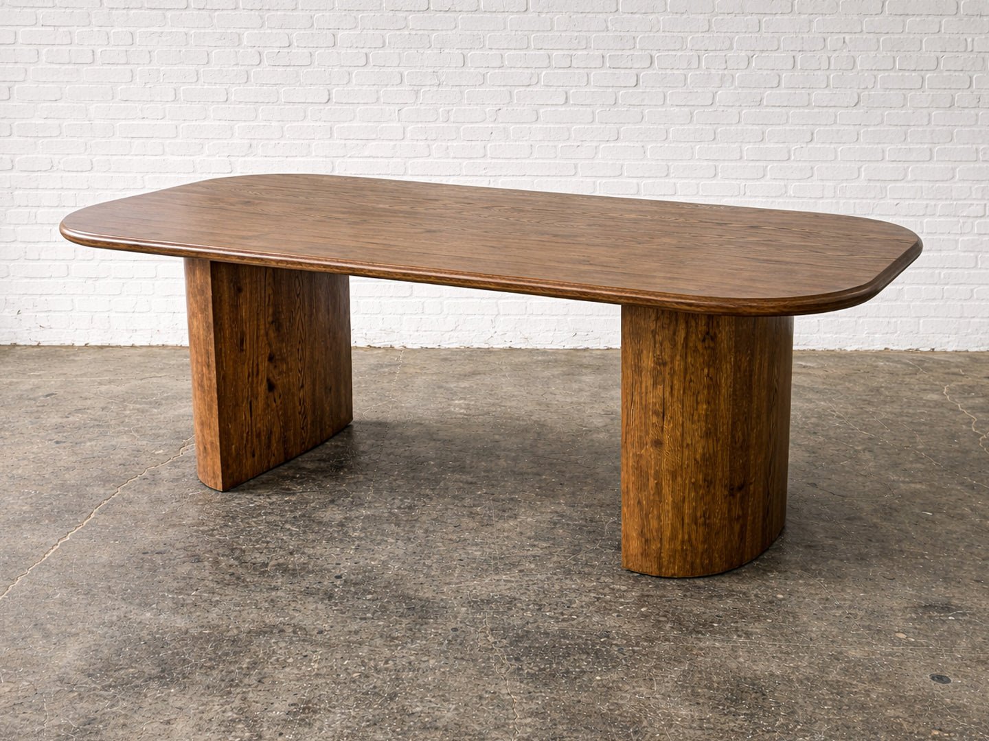 Olympia Reclaimed Oak Dining Table - Walnut Stain Finish