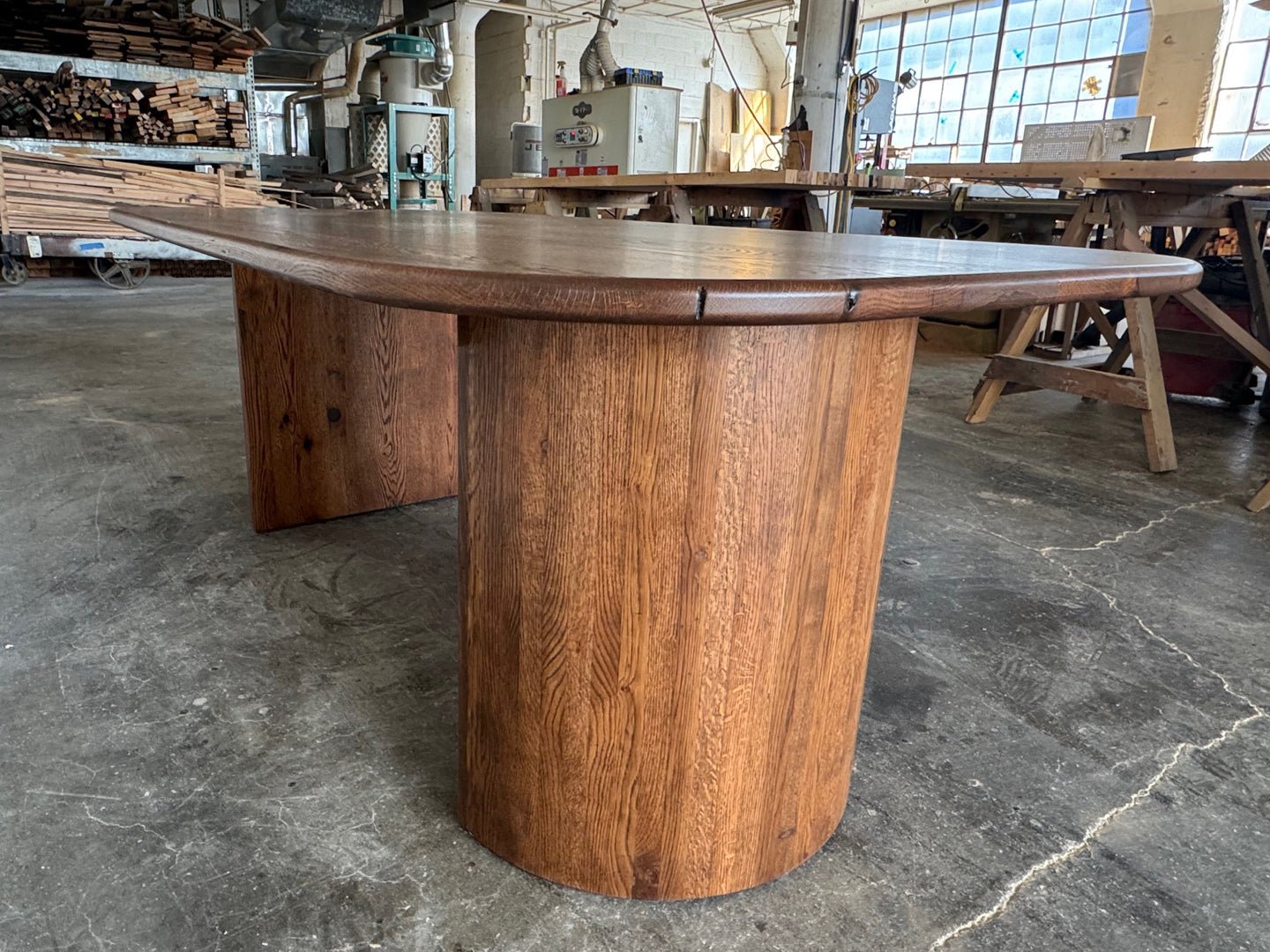 Olympia Reclaimed Oak Dining Table - Walnut Stain Finish