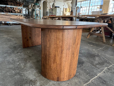 Olympia Reclaimed Oak Dining Table - Walnut Stain Finish