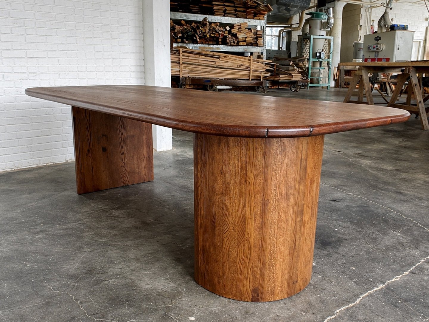 Olympia Reclaimed Oak Dining Table - Walnut Stain Finish