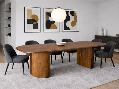 Olympia Reclaimed Oak Dining Table - Walnut Stain Finish