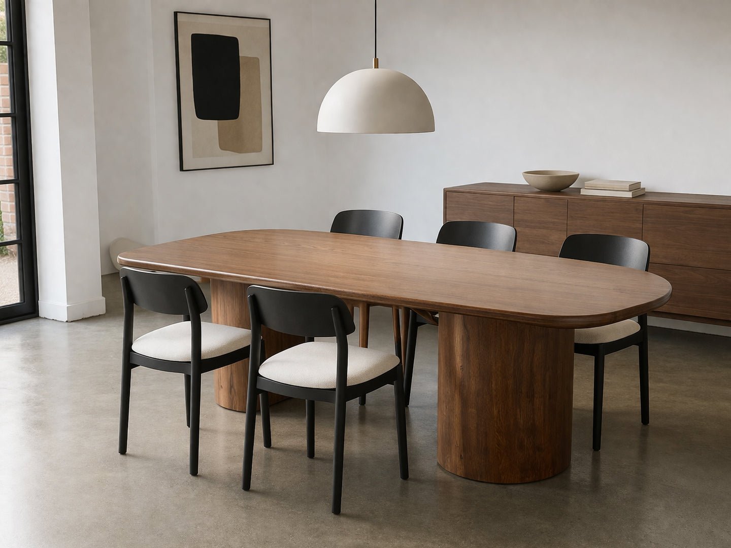 Olympia Reclaimed Oak Dining Table - Walnut Stain Finish