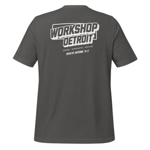 Workshop Detroit Modern Slant Logo Unisex T-shirt - Asphalt