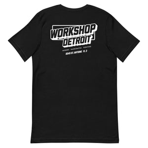 Workshop Detroit Modern Slant Logo Unisex T-shirt - Black