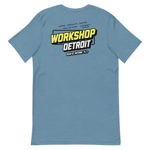 Workshop Detroit Premium Unisex Modern Logo T-shirt - Steel Blue