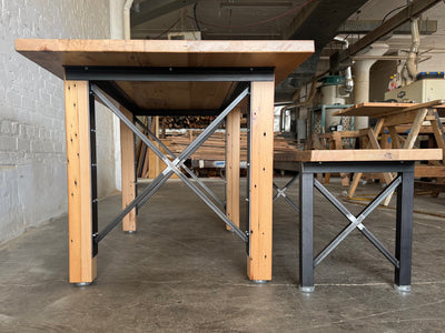 Urban Farmhouse Dining Table and Bench Set - Natural Finish