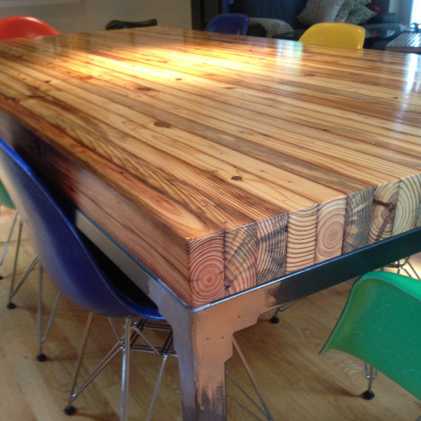 Grand Boulevard Modern Farmhouse Reclaimed Wood Dining Table - Natural Finish