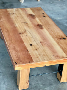 Bayview Reclaimed Wood Coffee Table - Clear Epoxy Finish - READY TO SHIP