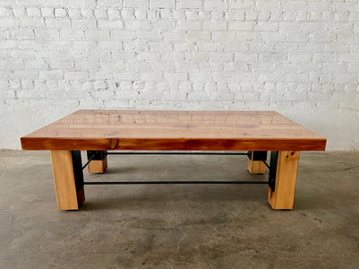 Bayview Reclaimed Wood Coffee Table - Clear Epoxy Finish - READY TO SHIP